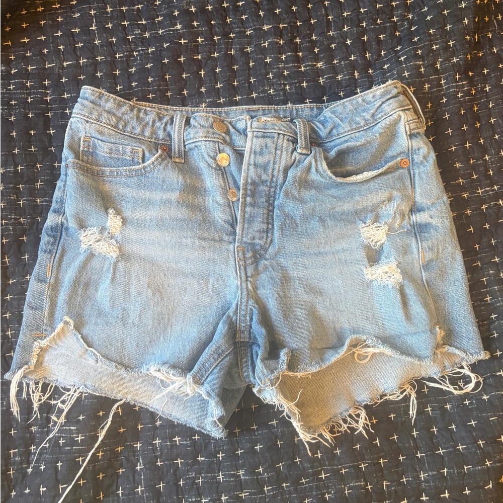 Light Blue Distressed Denim Women’s Shorts